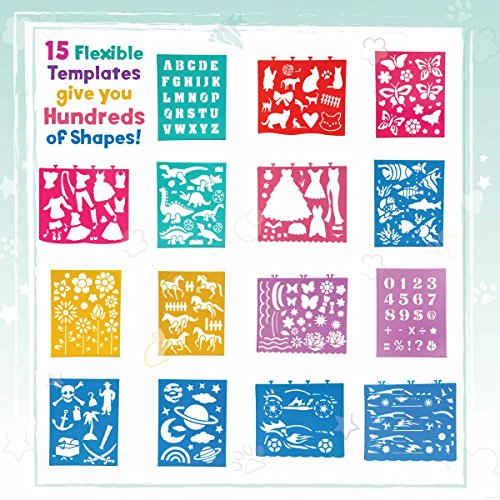 STENZTIME Ultimatives Schablonen-Set | Großes 70-teiliges Schablonen Zeichen-Kit und über 260 Formen | Ideales Spielzeug mit pädagogischem Mehrwert zur Förderung der Kreativität - 2