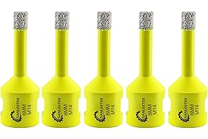 Broca de Diamante 5piezas 8mm Sierra Perforadora de Diamante para Cerámica Porcelana Mármol Granito M14 Rosca SANLEETEK