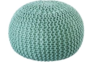 Amago home Pouf Outdoor ø 55 o. 45cm Bodenkissen Sitzpouf Hocker wetterfest pflegeleicht & nachhaltig Größe ø 45 cm, Farbe Mint - Ocean Wave