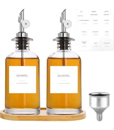 Set Olio E Aceto MGE In Vetro E Metallo - Oliere Ed Acetiera Elegante Con Dosatore - Foto 4