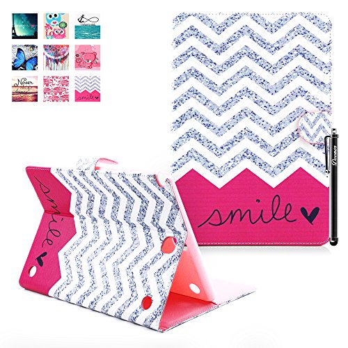 Galaxy Tab A 9.7 SM-T550 Hülle, Deenor Cute Colorful Design Flip Tasche PU Leder Abdeckung Stand Schutzhülle für Samsung Galaxy Tab A 9.7 SM-T550. (Wavy)