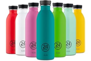24BOTTLES Urban Bottle - Borraccia 500 ml Acciaio Inox, Bottiglia con Tappo 100% Ermetico Ultraleggera, Borraccia Palestra senza BPA, Borracce Ecologiche Design Italiano [NON Termica], Atlantic Bay