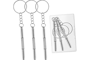 TREETRIBE 3Pcs Tiny Eyeglass Screwdriver Repair Kit-Mini 3 in 1 Repair Tool with The Box,Multifunctional GlassesScrewdriver for Eyeglasses,Keychain Kit, Portable Fixing Tool for Sunglasses Maintenance