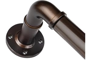 Bronze Curtain Pole 80 to 148 cm, HOTOZON 25 mm Industrial Curtain Poles for Eyelet Curtains, Metal Blackout Curtain Rod Extendable with Brackets for Bedroom, Living room