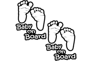 TOTOMO Baby an Bord Aufkleber - (2er-Set) lustige süße coole Sicherheit Vorsicht Aufkleber Zeichen für Autoscheiben und Stoßstangen - Footprint ALI-037