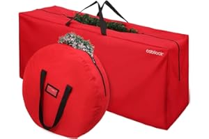 Cabilock Torba na choinkę bożonarodzeniowa wieniec girlanda torba do przechowywania ozdób bożonarodzeniowych (czerwona)