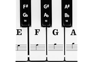 Ryaupy Adesivi per Note Pianoforte Rimovibili e Trasparent per Tastiera Piano, Set Completo per Tasti Neri + Bianche, Adesivi per Tastiera Pianoforte per Tasti 88/61/54/49, per Principianti
