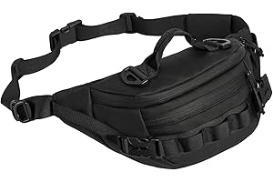 G-raphy Marsupio Tattico per Uomini e Donne, Borsa da Cintura Militare Molle, Pochette da Fianco Utilitaria, Borse a Tracolla per Ciclismo, Escursionismo, Camminata e Pesca (#01-nero)