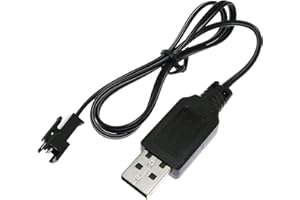 CABLEPELADO Cable de Carga USB para Coche RC, Adaptador para Vehículos de Radiocontrol, 4.8 V 250mA, Conector SM, 50 cm