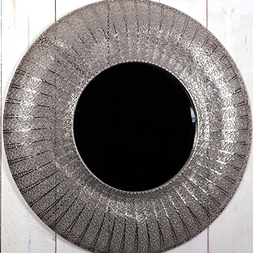 RUNDER METALL WANDSPIEGEL „MARY“ | 78 cm, silber | Spiegel mit Rahmen, Wanddekoration - 2