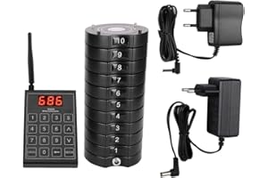 GARSENT Cercapersone per Ristoranti, Cicalini Cercapersone Ristorante Wireless con Cercapersone da 10 Pezzi di Cercapersone per Ristorante, Ospedale, caffè, Negozio, ECC