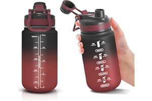 HoneyHolly Botella Agua, Botella Agua Deporte, 500ML Botella Agua Niños, Sin BPA, Botella Agua Motivacional con Paja, 2 opciones de bebida, Aplicar Gimnasio, Colegio, Trekking, Bicicleta, Running