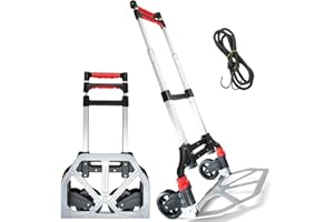 Live4gadgets Heavy Duty Folding Hand Truck Aluminium Trolley Multi Purpose Barrow Sack Shopping Trolley on Wheels - 80KG Load Capacity for Camping, Festival, Garden & Pallet Truck Transport