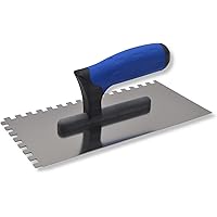 DEWEPRO® Zahnkelle - Zahnspachtel - Glättekelle gezahnt - Zahnung: 8x8mm - Zahnglättekelle - Modell PROFI III