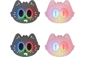 PlayVital Cute Universal Illuminated LED Thumbstick Grips for ps5, for ps4, Joystick Caps for Xbox Series X|S, for Xbox One, Switch Pro Controllers, Joystick Protection - Moonlight Cat