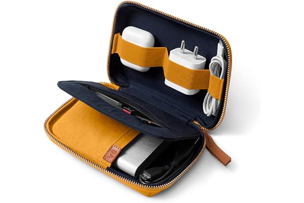 DailyObjects Travel Digital Accessories Canvas Storage Bag Portable Gadget Organizer Case Regular Zippered Tech Kit Organizer Pouch for Memory Cards - Yellow