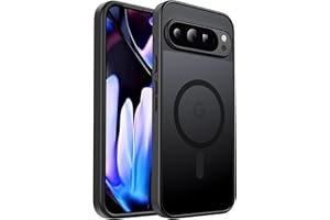 Ezanmull Schutzhülle für Google Pixel 9 Pro XL, militärischer Schutz, Mag-Safe kompatibel, durchscheinend, matt, Kratzfest, stoßfest, Schwarz