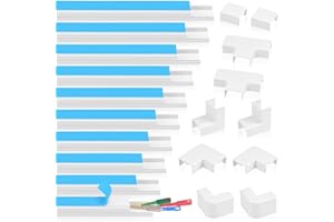 LALATOK 10pcs Canaline per cavi, canaline per cavi bianche 40 cm 24x14 mm, per nascondere cavi di alimentazione, cavi degli altoparlanti, cavi TV a casa ufficio