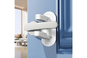 Woobroo Door Lever Safety Lock, 2 Pack Doors Handle Locks Without Drilling for Child-Proof & Pet-Proof, Heavy-Duty 3M Adhesive Tape, No Tools Required, White