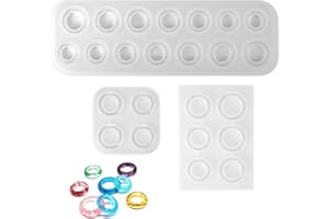 MIKIHAT 3Pezzi Stampi Resina per Gioielli, Epossidica Stampo in Silicone, Stampo in Silicone a Forma di Anello, Trasparente Stampo Resina, Stampi Resina per Anelli per Creare Gioielli Fai da Te