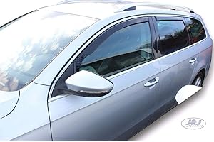 ‎J&J AUTOMOTIVE J&J AUTOMOTIVE | Windabweiser Passend Für Passat B6 / B7 Kombi 2005-2014, Heko Regenabweiser, Getönt, Set 4-Teilig, Vorne, Hinten, Aerodynamisch