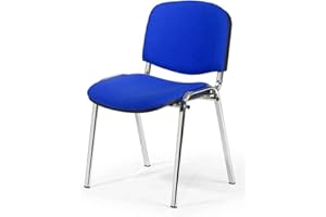 Topsit Chaise Visiteur ISO en métal chromé, Chaise de conférence, Confortable, empilable, avec Assise et Dossier rembourrés