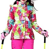 iPretty Skianzug Damen Regenjacke Skijacke mit kapuze...