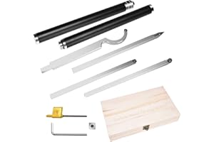 Carbide Woodturning Tools, SEAAN - 4pcs Wood Turning Chisels Set, Diamond Shape/Round/Square Cutter Replaceable Carbide Lathe Tools with Aluminum Alloy Handle for Woodworking Hobbyists