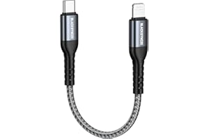 BLACKSYNCZE Cable USB C a iPhone, 0.3M [Certificado MFi] Cable iPhone Cable Cargador PD 20W Cable USB Tipo C a iPhone para iPhone 13 12 11 Pro Max 13 12 Mini 13 12 XR XS X 8 8 Plus 7 6 Plus SE 2020
