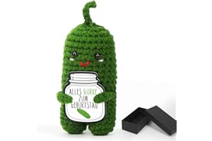 Cadimus Pocket Hug Positive Gurke,Positive Handgestrickt Geschenke,Gurke Glücksbringer Geschenke,Emotional Support Puppe,Geburtstagsgeschenk für Freunde Kollegen Familie Freundin,Partyspielzeug