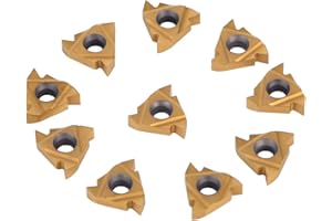 FAFEICY 10 Piezas Insertos de Carburo 3/8"16ER AG60 Insertos de Puntas de Carburo CNC Herramienta de Torneado de Torno con Caja con Exquisita Mano de Obra Resistencia Al Calor