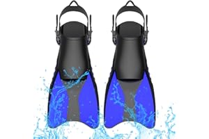 FENGQ Aletas de esnórquel, aletas de esnórquel, aletas cortas, aletas de buceo ajustables, tallas 42-47, para adultos, niños, natación, buceo