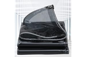 GYUEZX Bâche pour Serre,Noir Transparente en polyéthylène,Résistant à la Déchirure Bâche de Protection Étanche,Bâche Imperméable avec œillet,Bâche Transparente Anti UV-0,35mm D'épaisseur (0,5x1m)-400g/m2