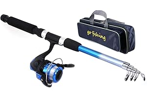 Alacritua Junior beginners Fishing Kit Set, Telescopic Fishing Rod Set, Children's Fishing Rod Set, Novice Starter fishing set includes Rod, Reel,Telescopic Fishing Rod and Reel Combo Full Kit