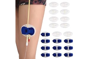 20 Pcs Catheter Stabilization Device, Self Adhesive Catheter Tube Urinary Leg Bag Holder Sticker, Catheter Supplies for PEG/G/Feeding Tube Holder Accessories(10 white+10 blue)