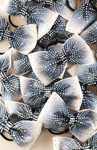 Preisvergleich Produktbild Quatro Gymnastics Mädchen Cheer Cheerleader Schleife mit Strass, Marineblau