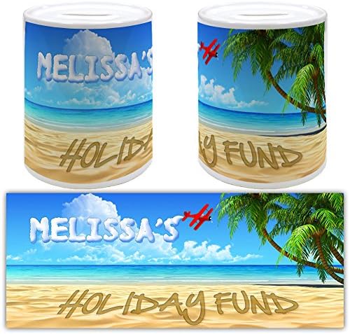 Melissa's Holiday Fund (Tropical Beach Design) - Ceramic Gift Money Box