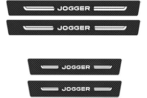KBUYS Autocollant de seuil de seuil de porte de voiture en fibre de carbone cuir coffre pare-chocs autocollants compatibles avec Dacia Jogger 2021 2020 2019 2018 accessoires (Color : 4pcs door sill)