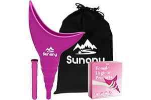 SUNANY Kobiece urządzenie do oddawania moczu, wielokrotnego użytku silikonowy pisuar damski niezawodny lejek do siusiu pozwala kobietom siusiać na stojąco, pisuar damski z torbami ze sznurkiem jest idealnym