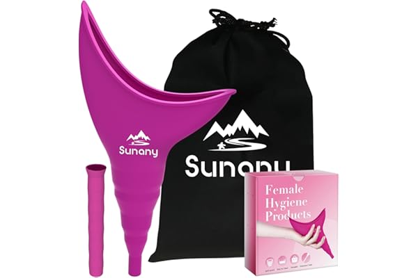 Urinoir féminin réutilisable en Silicone infaillible permettant aux Femmes de Faire Pipi Debout, urinoir pour Femme avec Sacs à Cordon de Serrage est Le Compagnon Parfait pour Les Voyages et