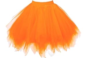 CHICWIND Karneval Damen 80er Puffy Tüllrock Tütü Röcke Tüll Petticoat(MEHRWEG)