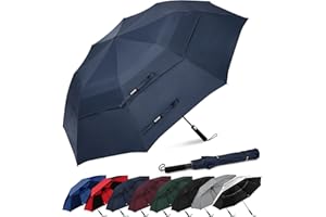 G4Free 62 inch Ombrello da Golf Portatile Aperto Automatico Ombrello da Viaggio Compatto Ombrelli Sportivi a Doppio Baldacchino Ventilati di Grandi Dimensioni e Antivento