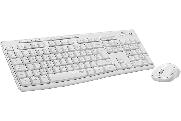 Logitech MK295 Silent Combinación de Teclado y Ratón Inalámbricos con SilentTouch, Seguimiento Óptico, Tecnología Inalámbrica sin Demoras, 90% Menos de Ruido, QWERTY Español, Blanco