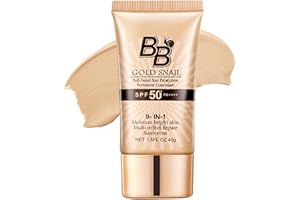 GEEWHILE BB Cream Tinted Moisturiser With SPF, BB Cream Light SPF50+ Gold Snail Sunscreen, Hydrating BB Cream Foundation Tinted Moisturiser Face Women,BB Cream Medium for Color Correcting,Cover Blemishes