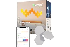 Nanoleaf Shapes Hexagone Pack d'Extension, 3 Panneaux Lumineux Additionnels - Appliques Murales Intérieur Modulaires Connectées LED RGBW Wi-Fi, Compatible Alexa, pour Salon Chambre ou Bureau Gaming