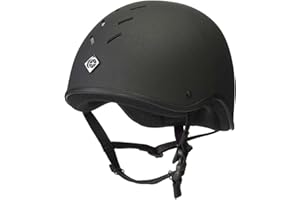 Charles Owen Young Riders Ventilated ROUND Jockey Skull - Black: 1.5