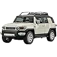 BlackZone 1/24 Toyota FJ Cruiser SUV Alloy Car Model Diecast Metal Off-Road Vehicle Model Simulation Sound and Light Toy Car Mini Car Scale (1/24 Toyota FJ Cruiser-Grey)