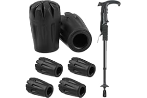 ARADOEA 6Pcs Trekking Rubber Pad Trekking Pole Tips Walking Stick Rubber Ends Stick Ferrules Hiking Poles Caps Crutch Protectors for Walking Poles Cane Replacement Fits Most Asphalt Rock Snow