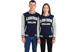 British Heritage Brands Veste de Baseball Unisexe, Bleu Marine/Gris, Trench Coat, Jacket, pour Adultes Unisex, Taille Standard, FR/ES