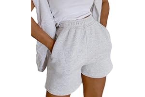 L&ieserram Sommer Kurze Hose Damen High Waist Shorts Locker Sport Freizeithosen Athletic Sweatshorts Mädchen Y2K Shorts mit Taschen Gummibund